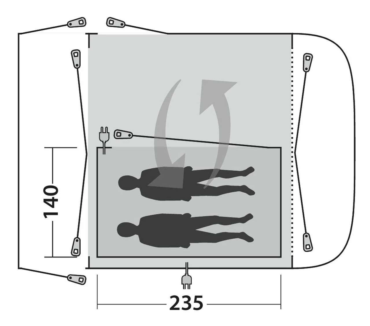 Outwell Inner Tent For Newburg 260 & Parkville 260SA 5 Outwell Inner Tent For Newburg 260 & Parkville 260SA - Image 5