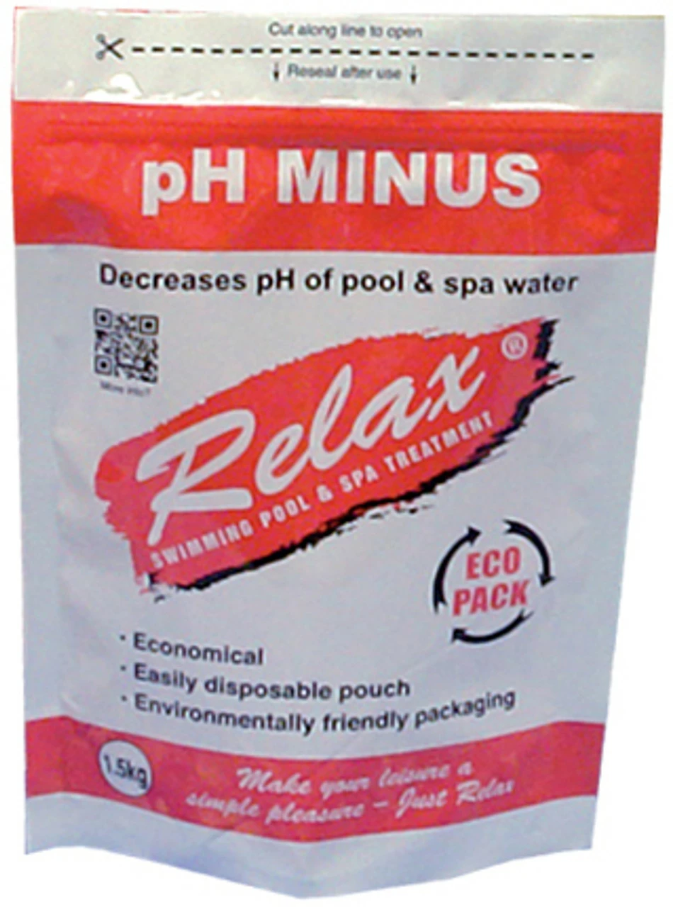Relax 1.5kg PH Minus Swimming Pool Chemicals Pouch 1 Relax 1.5kg PH Minus Swimming Pool Chemicals Pouch
