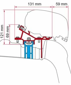 Fiamma F65/F80s Awning Adapter Kit VW Crafter With Roof Rail 2017 Onwards