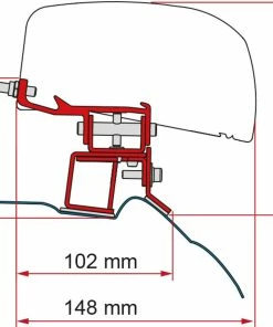 Fiamma F40 VAN Awning Adapter Bracket For Mercedes Vito L2-H1 Campervan