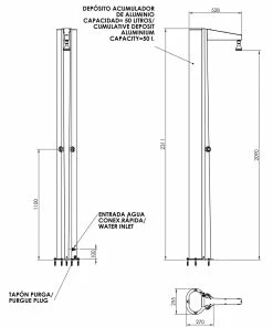 Astral Swimming Pool Solar Shower With 50 Litre Tank 7 Astral Swimming Pool Solar Shower With 50 Litre Tank -Sandbanks Shop DIM12 33828 51628.1406042358