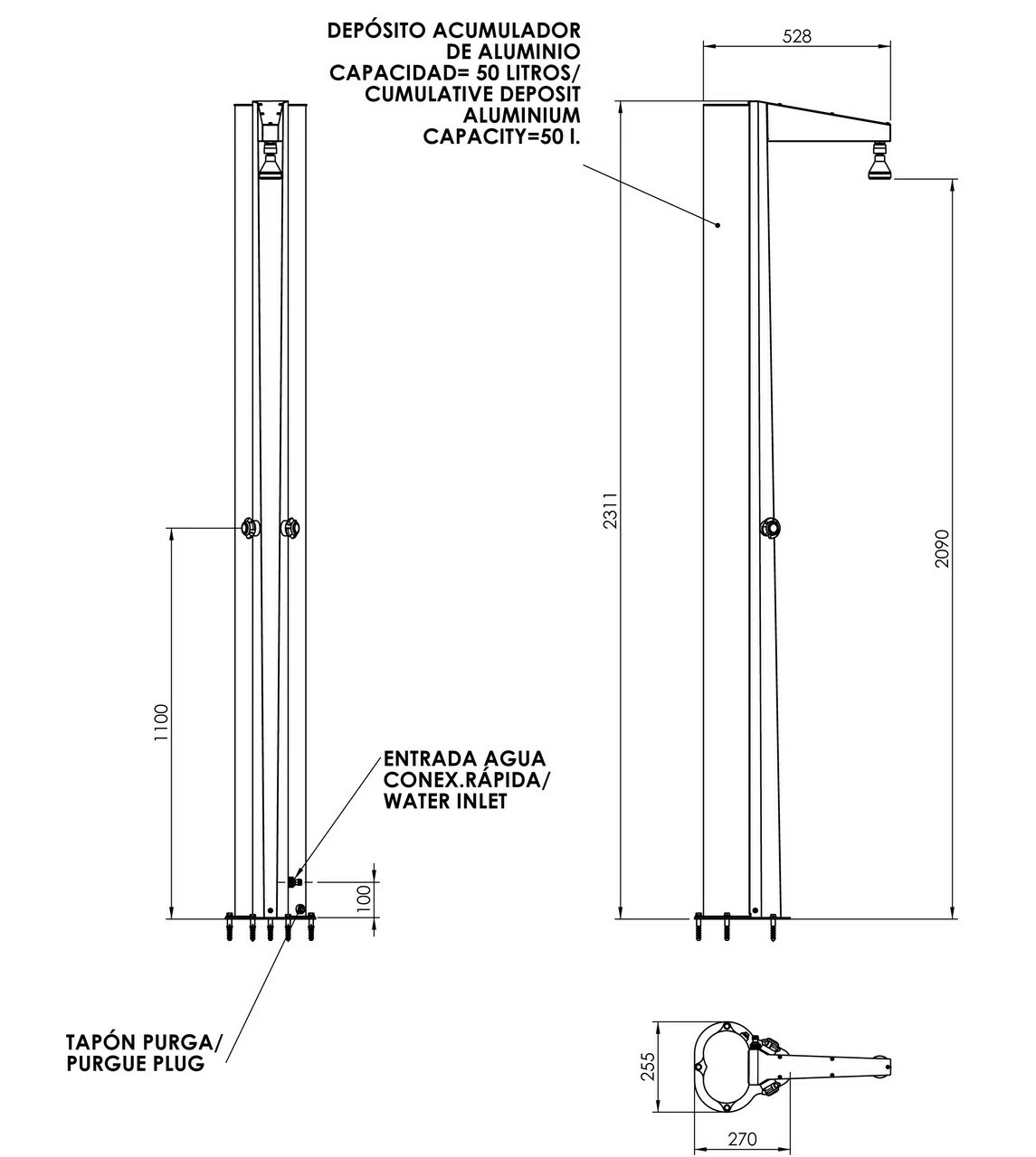 Astral Swimming Pool Solar Shower With 50 Litre Tank 4 Astral Swimming Pool Solar Shower With 50 Litre Tank - Image 4