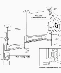 Alternative view of Vision Plus Double Arm TV Bracket - Heavy Duty
