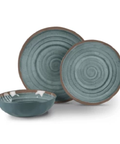 Kampa 12 Piece Melamine Camping Dinner Set - Terracotta