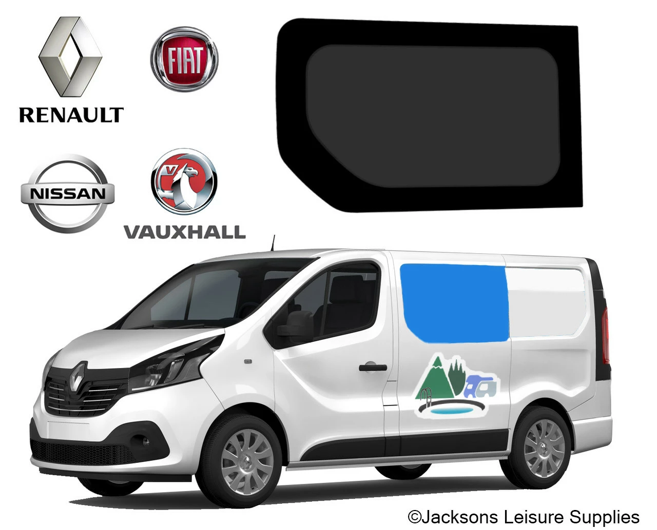 JLS Renault Trafic Vauxhall Vivaro Fixed Glass Campervan Window - UK Passenger Side 2 JLS Renault Trafic Vauxhall Vivaro Fixed Glass Campervan Window - UK Passenger Side - Image 2