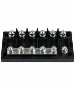 Victron Energy Fuse Holder 6 Way MEGA Fuse CIP050060000 -Sandbanks Shop VE 6 way mega fuse holder cover removed 29679.1670844811