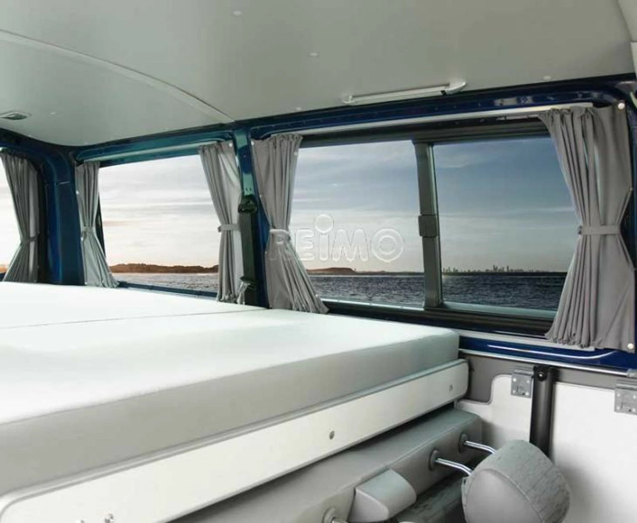 Reimo 5 Piece VW T5 And T6 Campervan Complete Curtain Set And Rail - Tailgate 1 Reimo 5 Piece VW T5 And T6 Campervan Complete Curtain Set And Rail - Tailgate