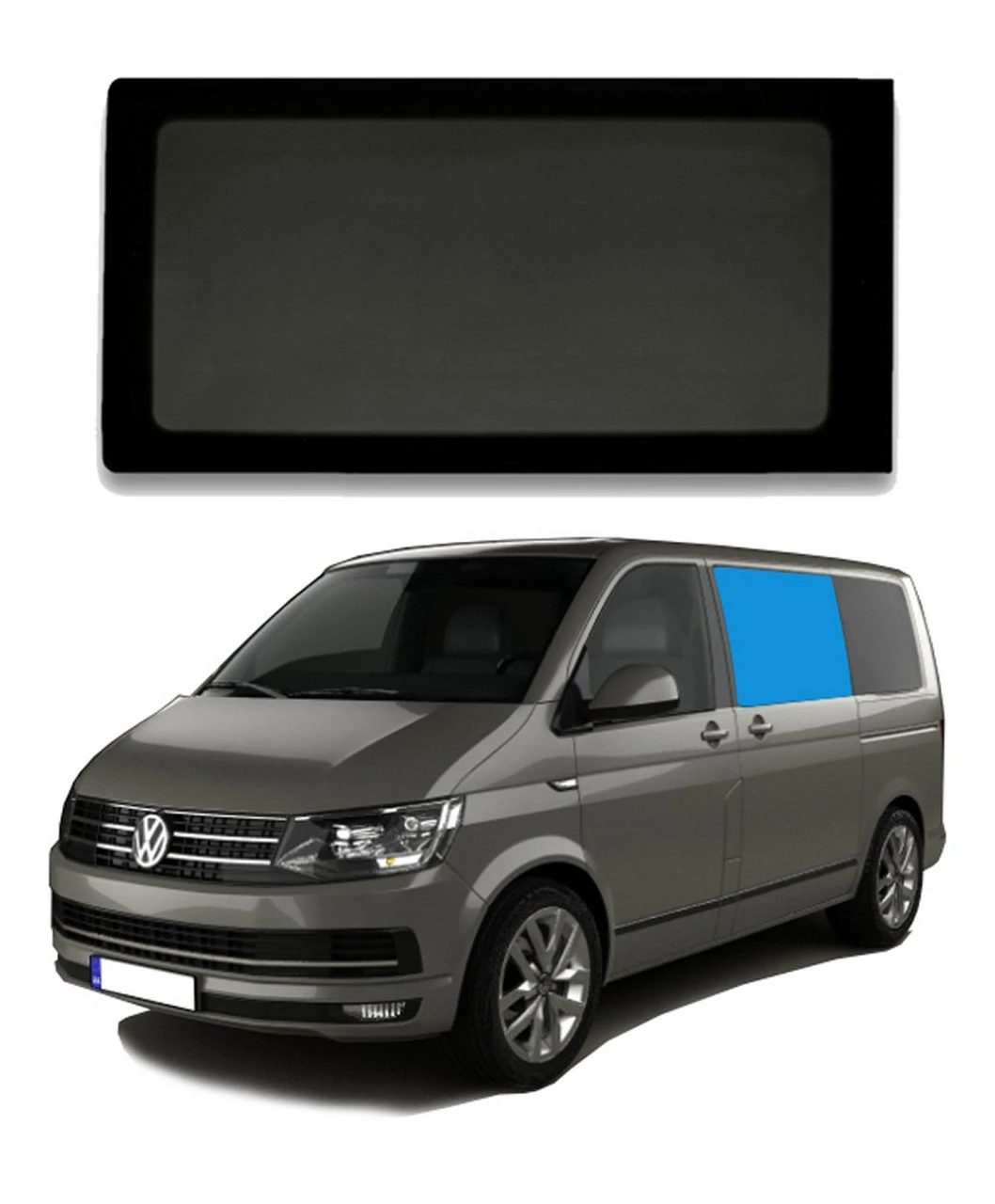 JLS VW T5 T6 Bonded Privacy Glass Fixed Window - Front Left Hand 2 JLS VW T5 T6 Bonded Privacy Glass Fixed Window - Front Left Hand - Image 2