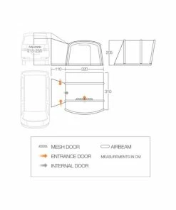 Vango Cove II Air Mid Campervan Drive Away Awning -Sandbanks Shop Vango Cove II Air Mid Dimensions 19803.1673540984