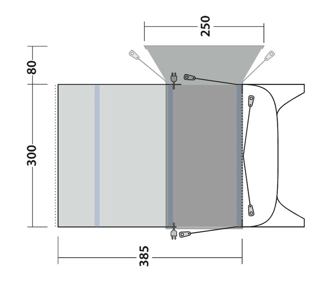 Outwell Blossburg 380 Air Drive Away Awning 4 Outwell Blossburg 380 Air Drive Away Awning - Image 4