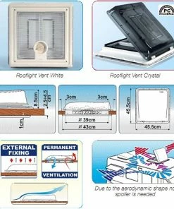 Fiamma Crystal Caravan Roof Light Vent 400 X 400 -Sandbanks Shop fiamma vent diagram 62974 80558.1659360304