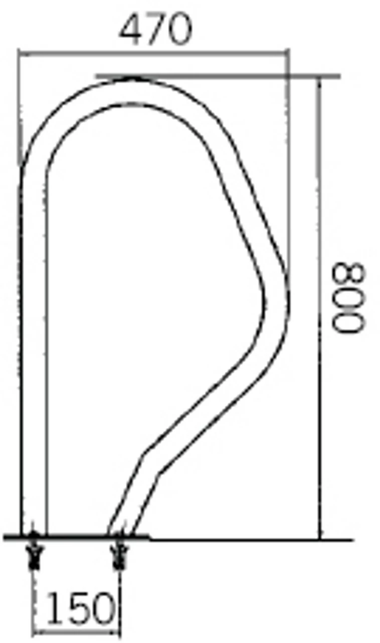 Astral Swimming Pool Exit Grab Rails With Rectangular Base - 470 X 800mm 2 Astral Swimming Pool Exit Grab Rails With Rectangular Base - 470 X 800mm - Image 2