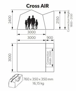 Kampa Cross AIR Drive Away Awning For Campervans -Sandbanks Shop kampa cross air dimensions 84464.1654763652