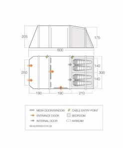 Vango Lismore Air Family Camping Tent Package -Sandbanks Shop lismore air 450 dimensions 19805.1669201341