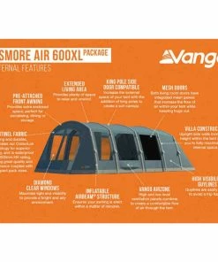 Vango Lismore Air Family Camping Tent Package -Sandbanks Shop lismore air 600xl external features 29034.1669201380
