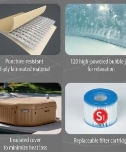 Intex Octagonal Spa Inflatable Jacuzzi Style Portable Hot Tub -Sandbanks Shop octag spec 2 36513.1427368053