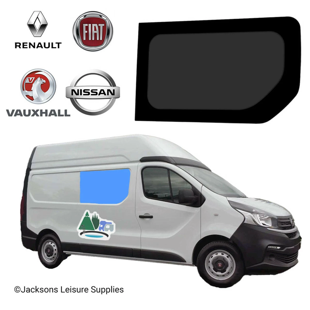 JLS Renault Trafic Vauxhall Vivaro Bonded Glass Sliding Window - Driver's Side 1 JLS Renault Trafic Vauxhall Vivaro Bonded Glass Sliding Window - Driver's Side