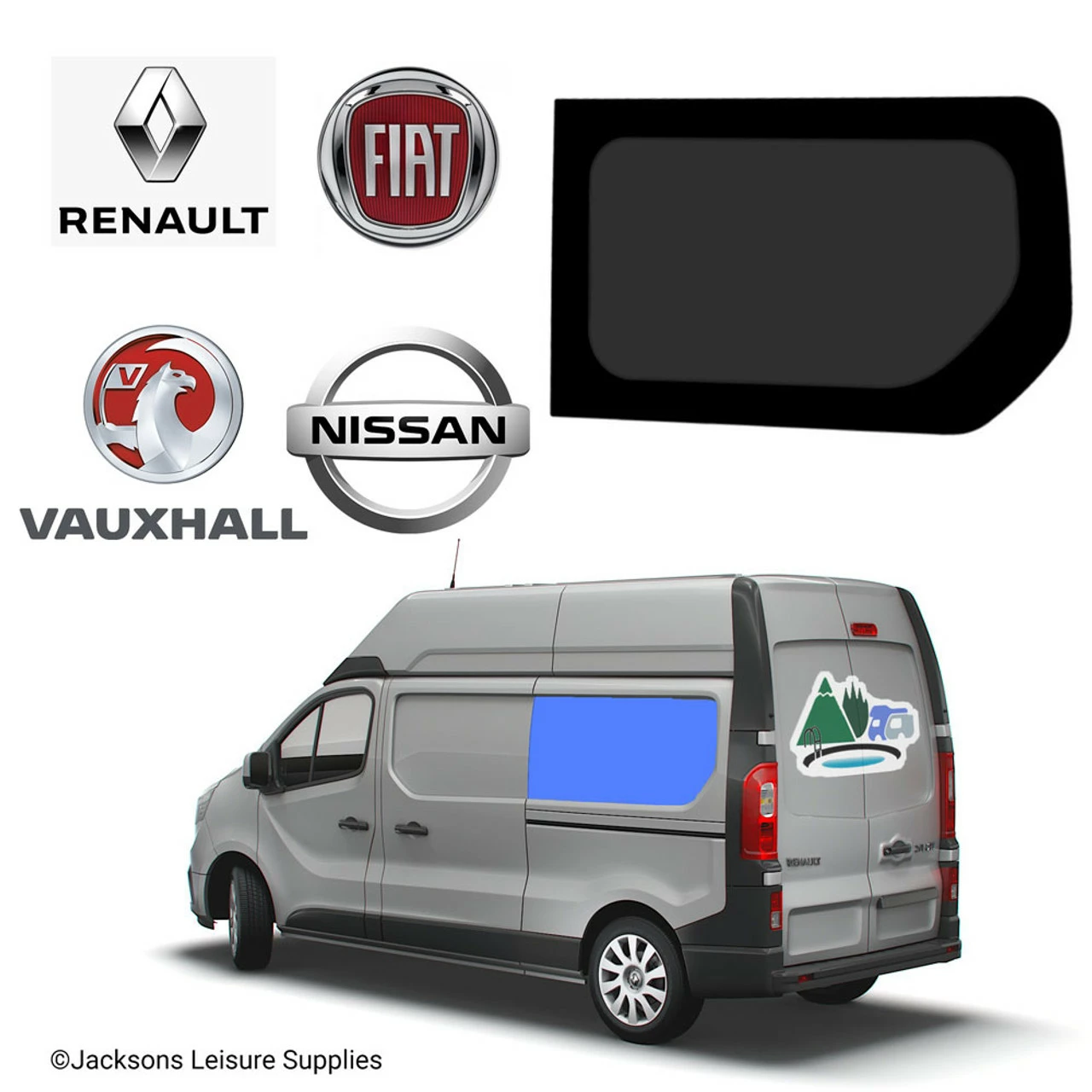 JLS Renault Trafic Vauxhall Vivaro LWB Glass Campervan Window - UK Passenger Side Rear 1 JLS Renault Trafic Vauxhall Vivaro LWB Glass Campervan Window - UK Passenger Side Rear