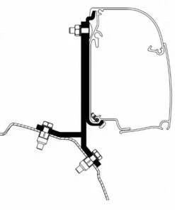Alternative view of Thule Omnistor 4900 Ford Transit/Toureno Custom SWB Campervan Awning Bracket Kit