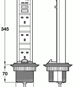 Kengo Pop Up Deluxe Power Dock 13amp Sockets With USB Ports -Sandbanks Shop usb2 31497.1453130721
