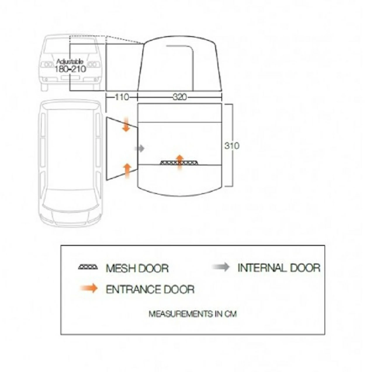 Vango Cove II Poled Drive Away Campervan Awning - Low 7 Vango Cove II Poled Drive Away Campervan Awning - Low - Image 7
